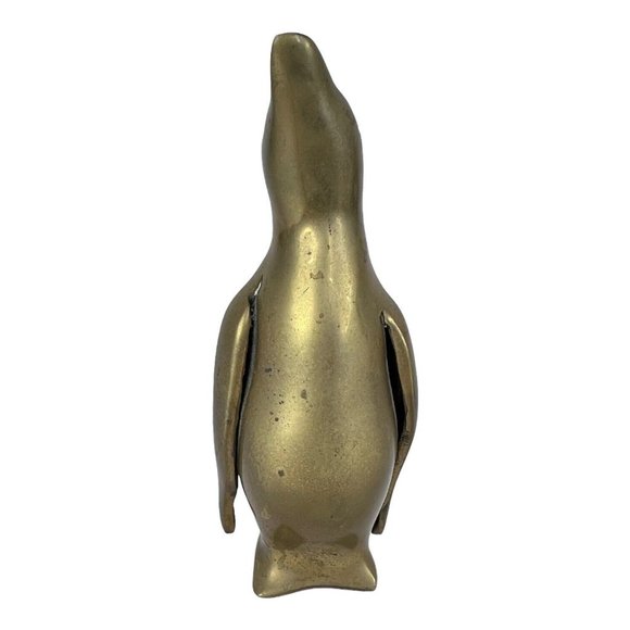 Vintage Solid Brass Mom & Baby Penguin Figurine Set of 2 Made Korea 5.25" & 4.25 - Picture 2 of 12